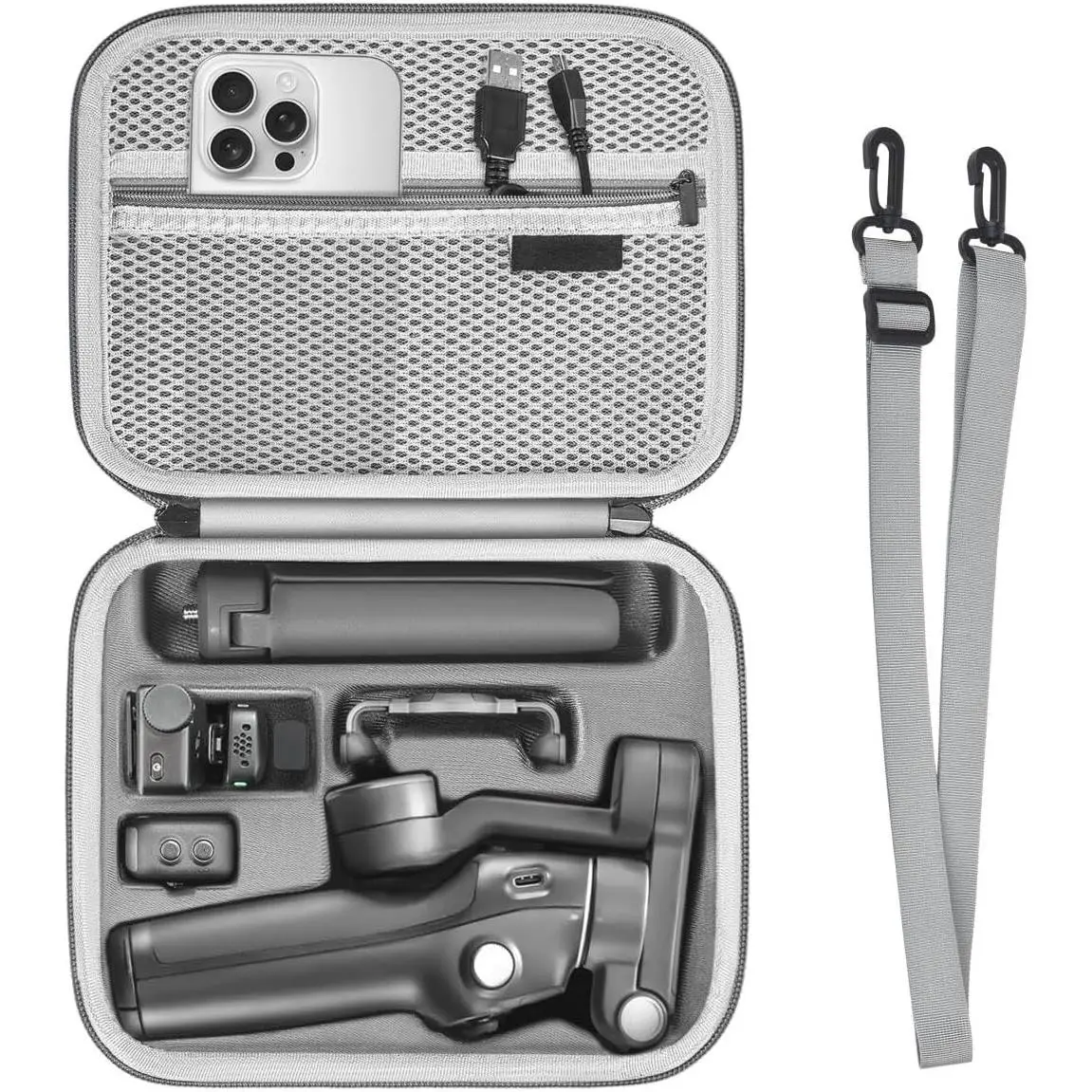 Mobile 8/ Mobile 7 Pro/7 Case, PU Leather Portable Storage OM 7/7 Pro Case Storage Bag for  OM 7 Pro/OM 7 Smartphone Gimbal Stabilizer Accessories