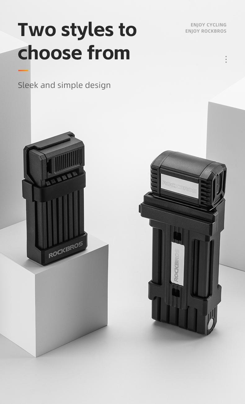 ROCKBROS Anti-Theft Folding Bike Lock,Bold Diameter 0.7cm,High-Strength ABS Material,Portable Folding Key Lock Bicycle Motorcycle Electric Vehicle