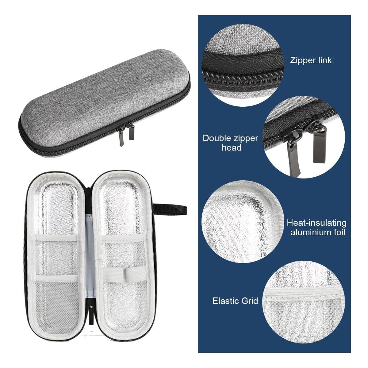 Set of 2 Insulated Insulin Freezer Travel Bag with Ice Pack - Insulated Medicine Storage Box with Zipper, Insulated Bag for Diabetes Management, Insulin Pen and Blood Glucose Monitor Storage - Portable Insulated Travel Case