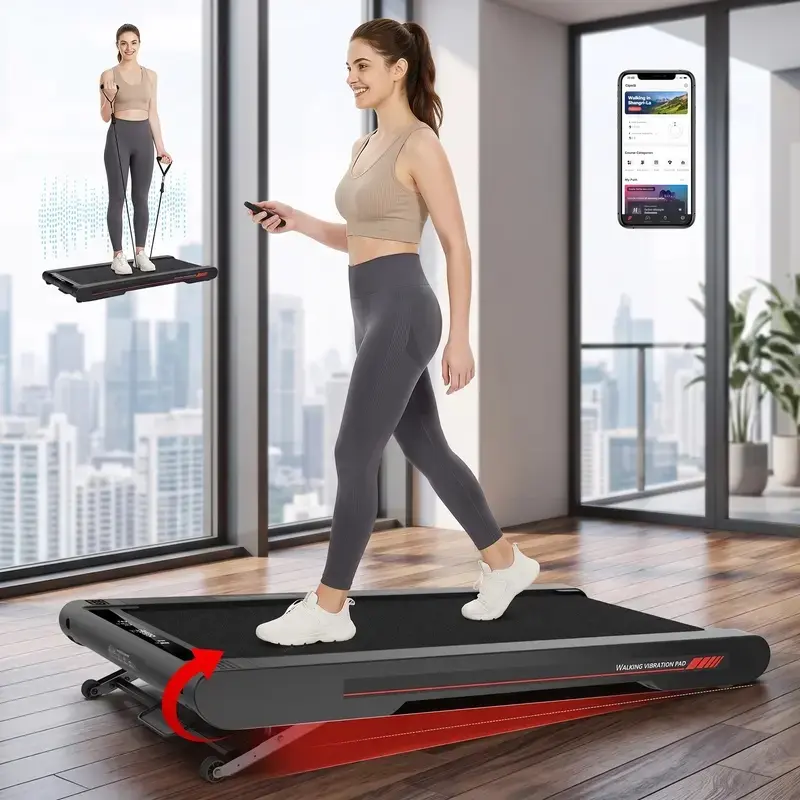 4-in-1 Modern Folding Walking Pad Treadmill for Home Gym, Compact Design with 2.5HP Quiet Motor, Auto Incline, Vibration Massage, LED Display, Remote Control, 350 lbs Capacity