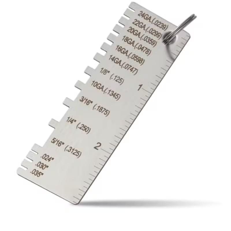 Stainless Steel Welding Thickness Gauge, Wire Gauge Measurement Tool, Dual-Sided Round Wire Cable Sheet Gage, Welding Material Thickness Tester