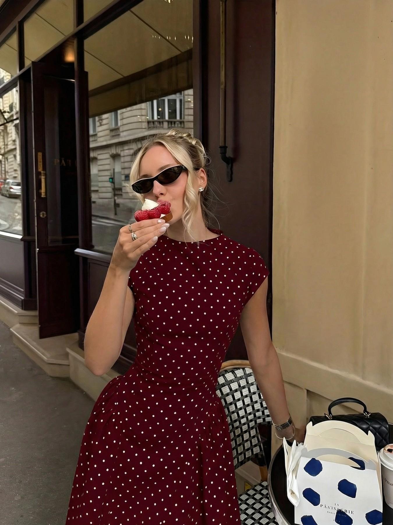 Women's Polka Dot Dress Summer Vacation Casual Elegant Ladies' Clothing, Perfect for All Seasons, Stylish & Comfortable Design, Casual Fit Chic