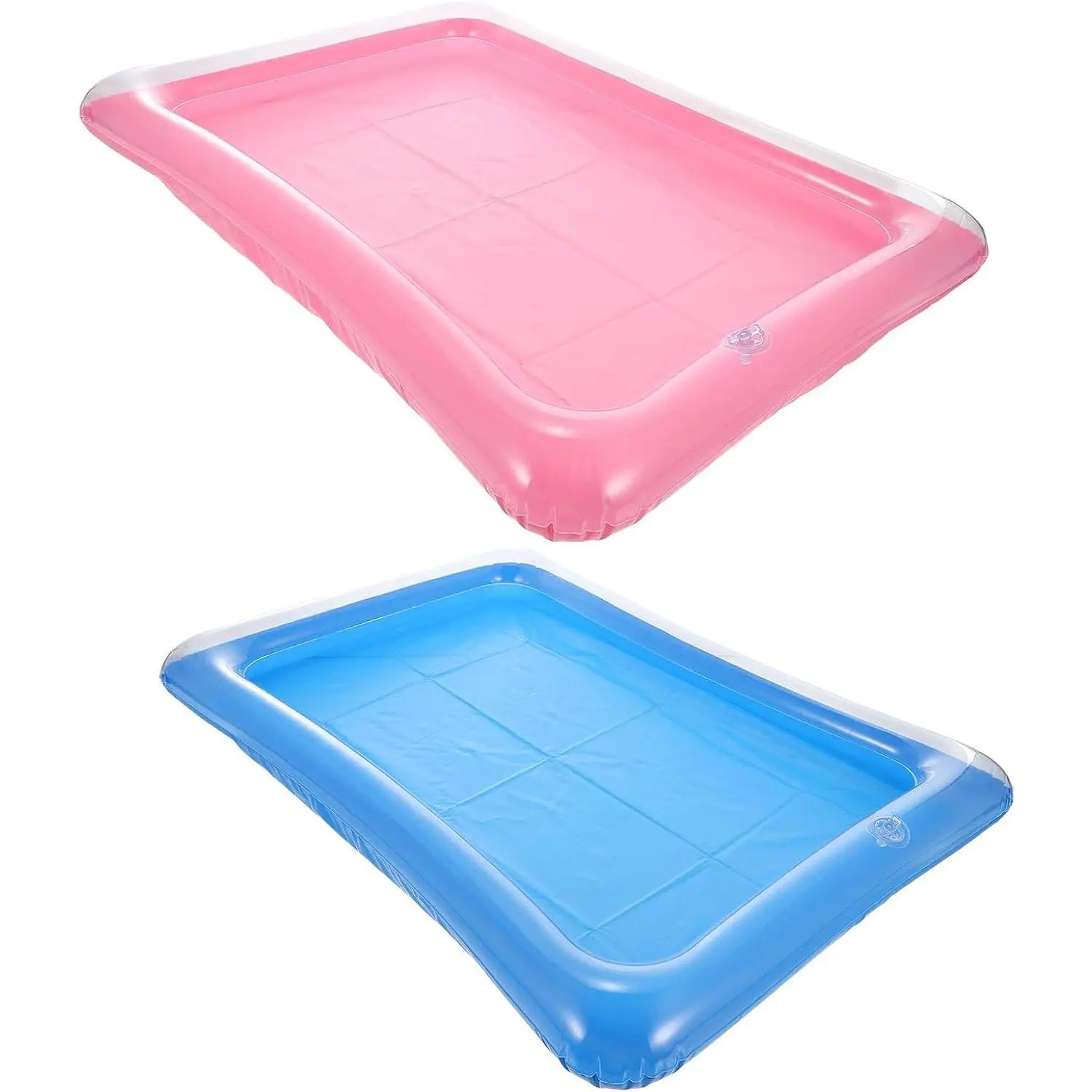 2 Pcs Inflatable Serving Bar, Floating Ice Buffet Cooler Tray, Blow Up Food and Drink Cooler for Pool Party, BBQ, Picnic, Outdoor Party and Summer Table Setup