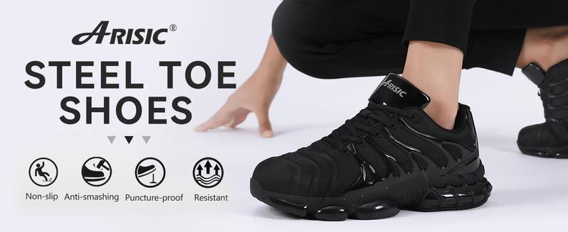 Men's Steel Toe Shoes Sturdy Work Shoes Lightweight Steel Toe Athletic Shoes Safety Shoes Puncture Resistant Composite Toe Outdoorfun