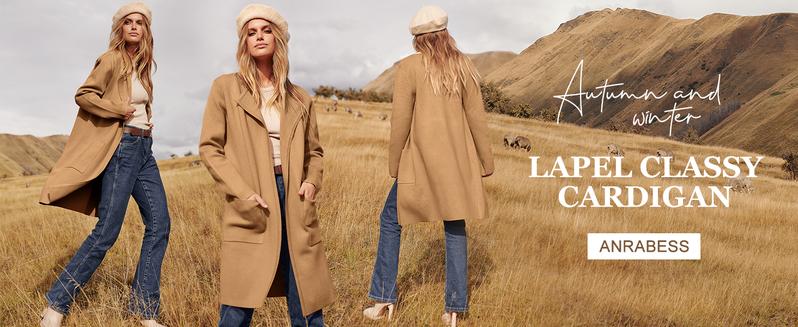 ANRABESS Women's Open Front Knit Lightweight Cardigan Casual Long Coatigan Sweater Lady Jacket Coat 2025 Fall Outerwear cardigan sweater