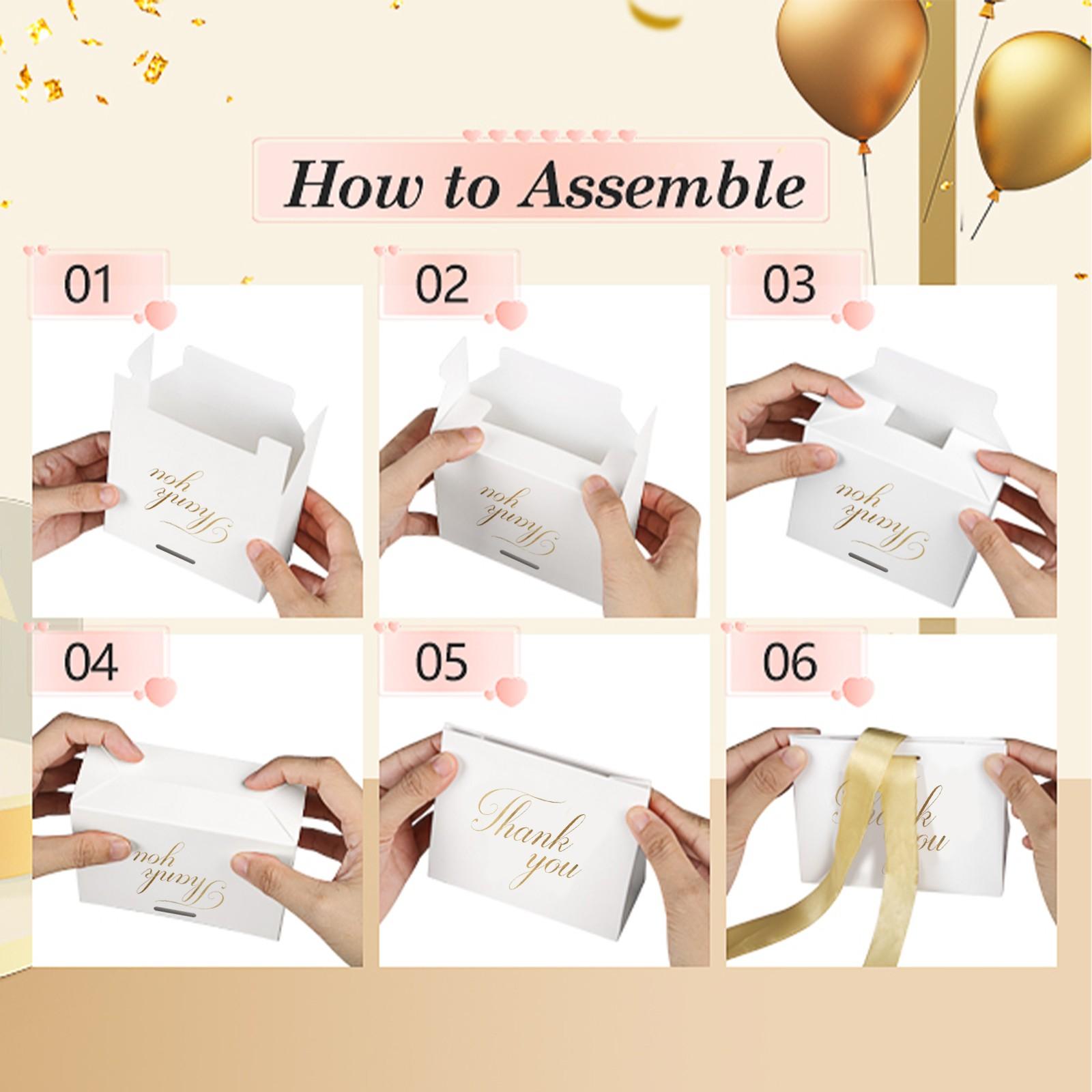 Elegant White Candy Gift Box with Ribbon - TikTok Shop