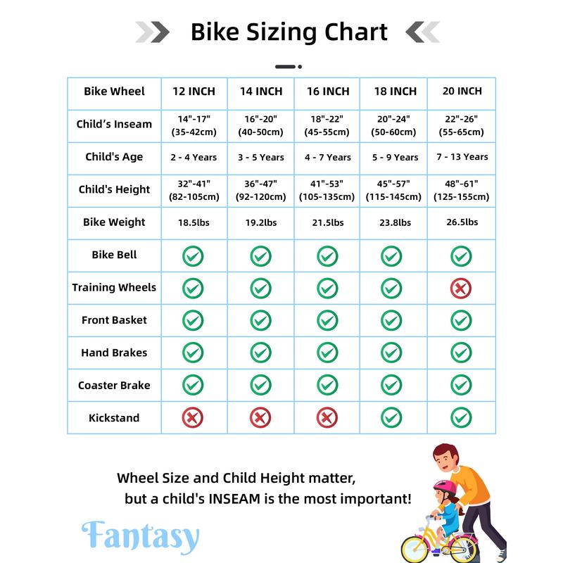 JOYSTAR 12-20 inch Girls Bike 4-12 Years Old Toddlers Kids Bike with Training Wheels & Basket Kickstand