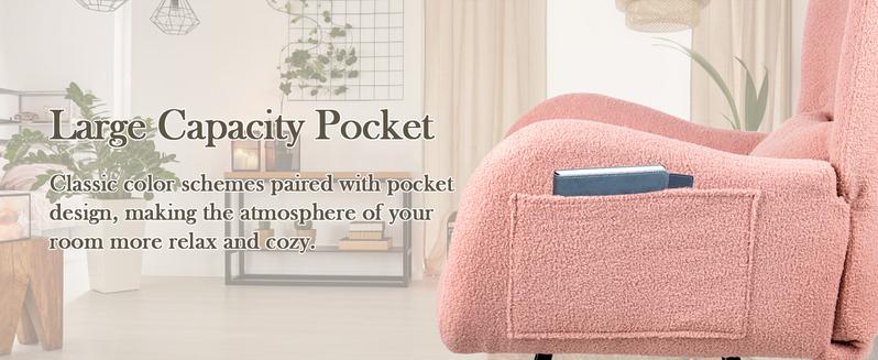 PUKAMI Rocking Chair Nursery Rocker Teddy Upholstered Rocking Chair Indoor with High Backrest Rocking Accent Chair, Padded Seat Nursing Chair with Headrest Comfy Chair for Bed Room PUKAMI Rocking Chair Nursery Rocker Teddy Upholstered Rocking Chair Indoor with High Backrest Rocking Accent Chair, Padded Seat Nursing Chair with Headrest Comfy Chair for Bed Room