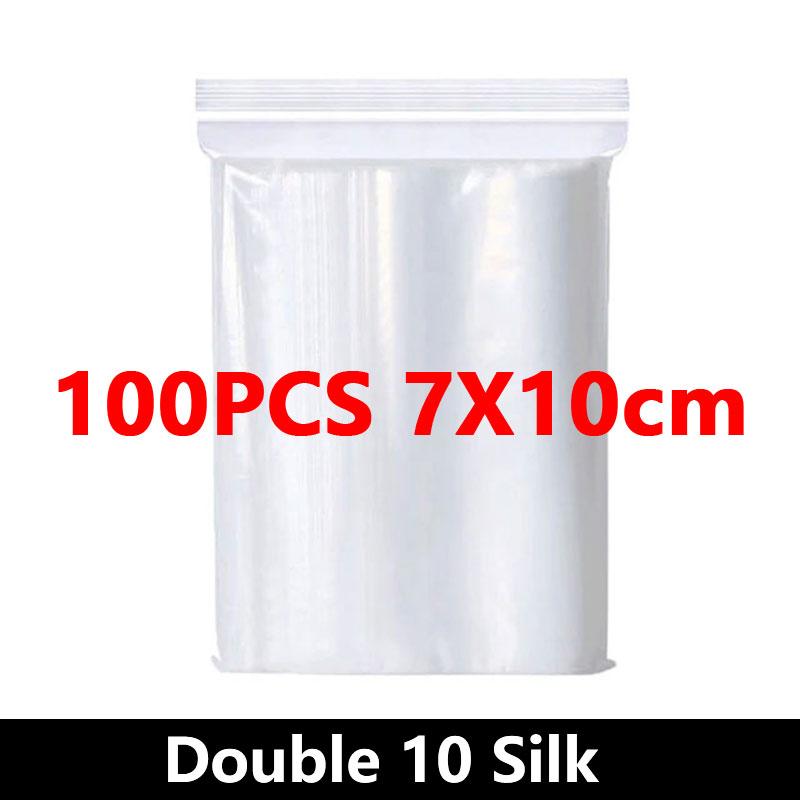100 PCS Small Plastic Ziplock Bags Resealable Transparent Jewelry Shoe Bag Vacuum Storage Bag Food Storage Bag Poly Clear Bags