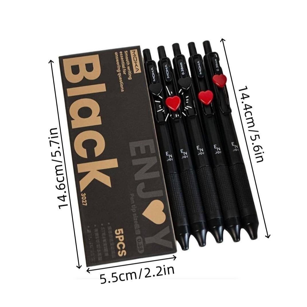 Heart-Shaped Click Pen Set, Smooth Writing Experience, Ink, Heart Feature, 0.38mm Tip, Durable Plastic Material, Ideal for Education and Professional Use