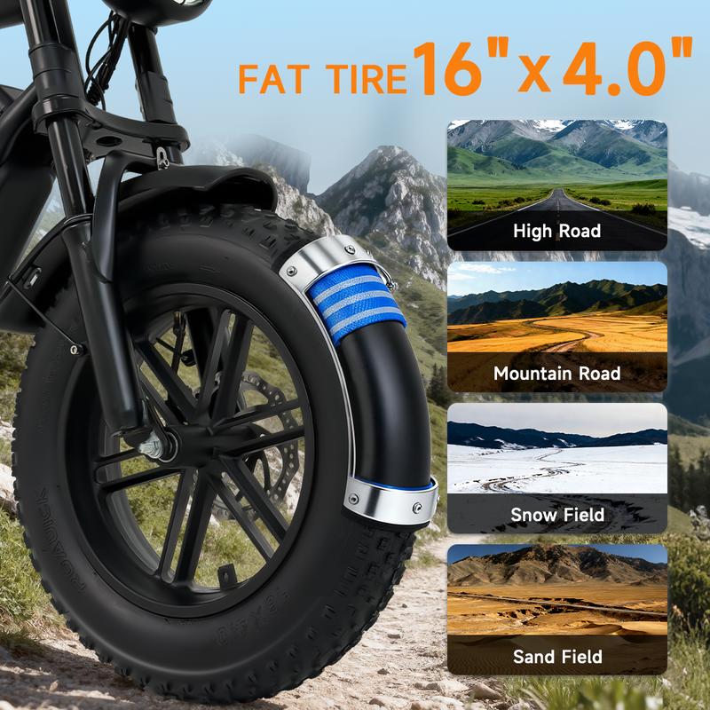 APYEAR E-bike with a 1500W High-Speed Powerful Motor: 30 MPH Top Speed, 60-Mile Long Range! Equipped with a 48V 18Ah Removable Battery, Full Suspension, and 16-Inch Fat Tires. UL Certified for Safety.