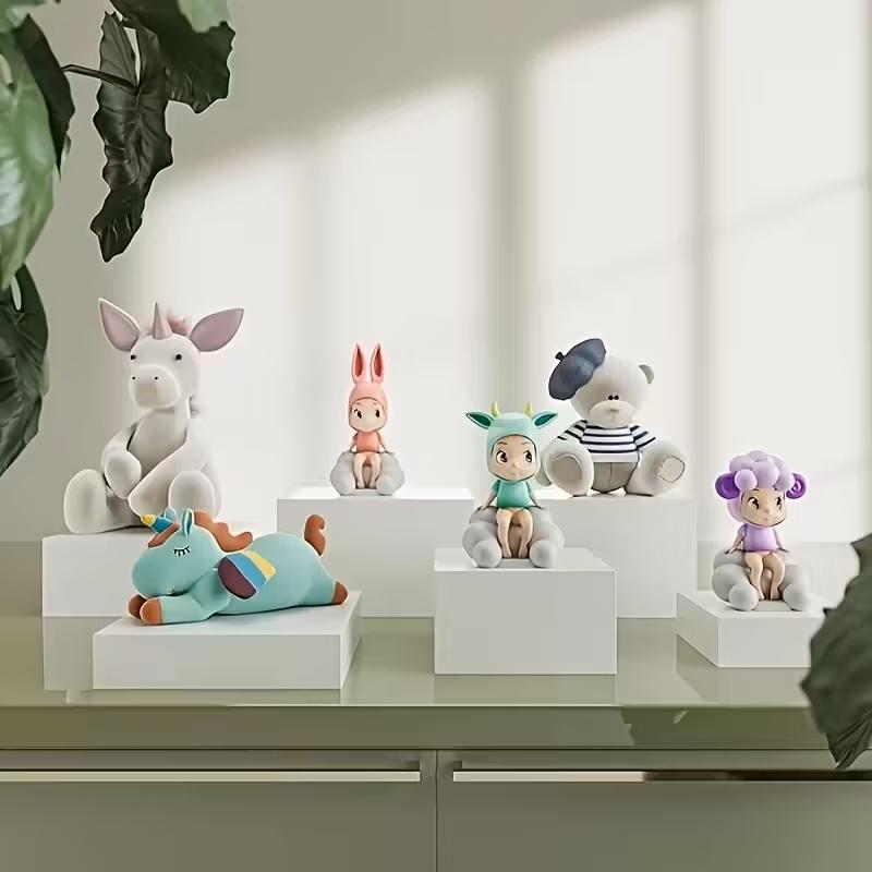 6-Piece Set 3-8 Inch White/Clear Acrylic Cube Display Bases, Display Risers, Buffet Stands, Home Decor Holders, Ideal for Showcasing Jewelry, Bags and Accessories, Organizing Items for Parties & Birthdays