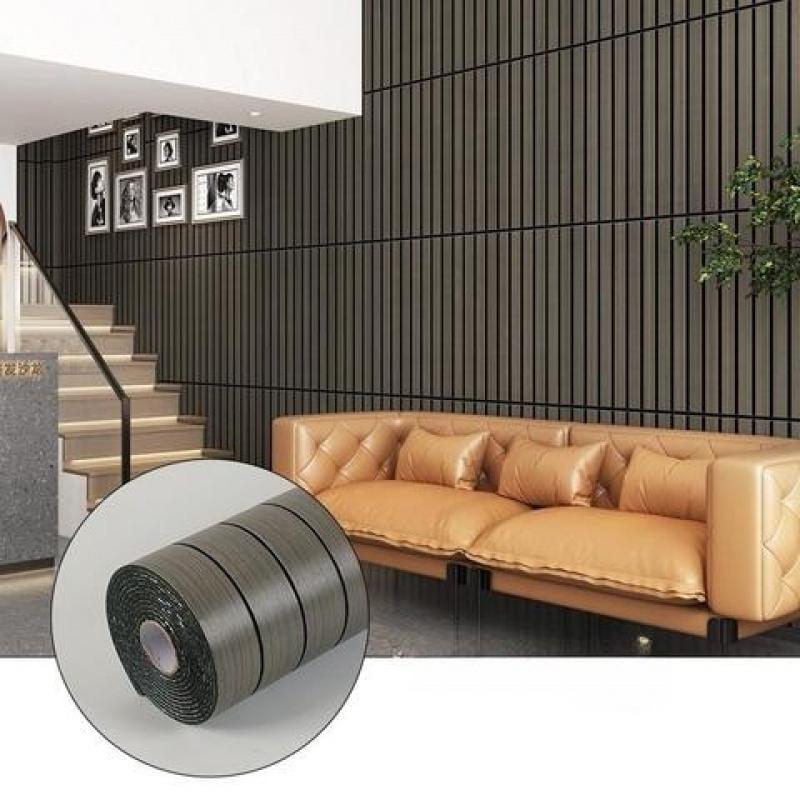 1 Roll Wood Grain Striped Wall Sticker | Thickened 3D Textured Self-Adhesive Wallpaper, Waterproof for TV Background, Bedroom, Living Room & Ceiling | Cuttable Easy-to-Stick Faux Wood Panel, Moisture-Proof