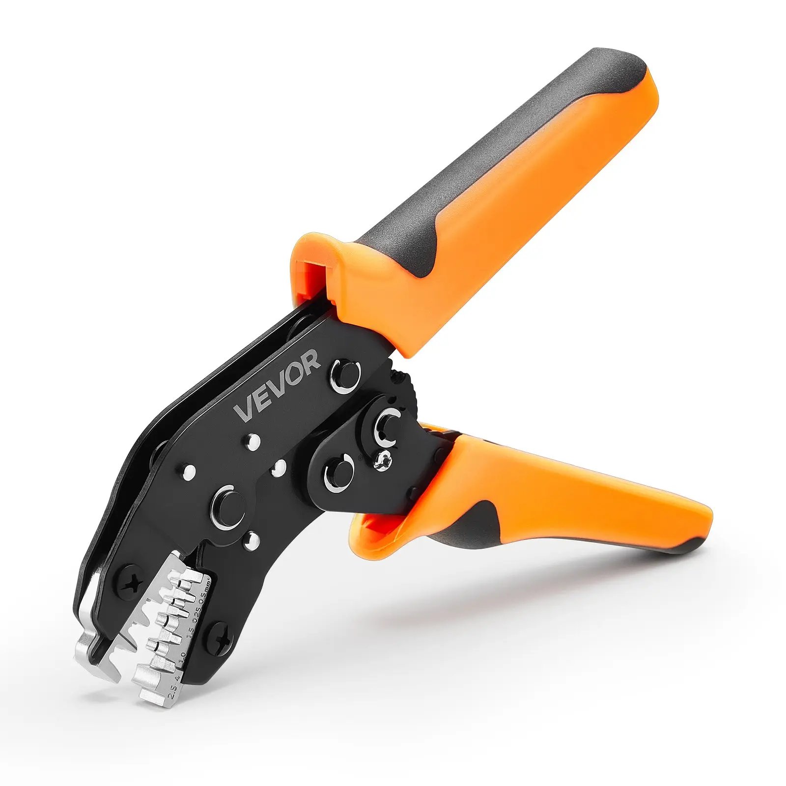 VEVOR Crimping Tool, 24-12 AWG Ratcheting Wire Crimper Tool, Labor-Saving Electrical Terminal Crimp Pliers with Clear Metric AWG Markings, Quick Release, Adjustable Pressure for Multiple Terminals