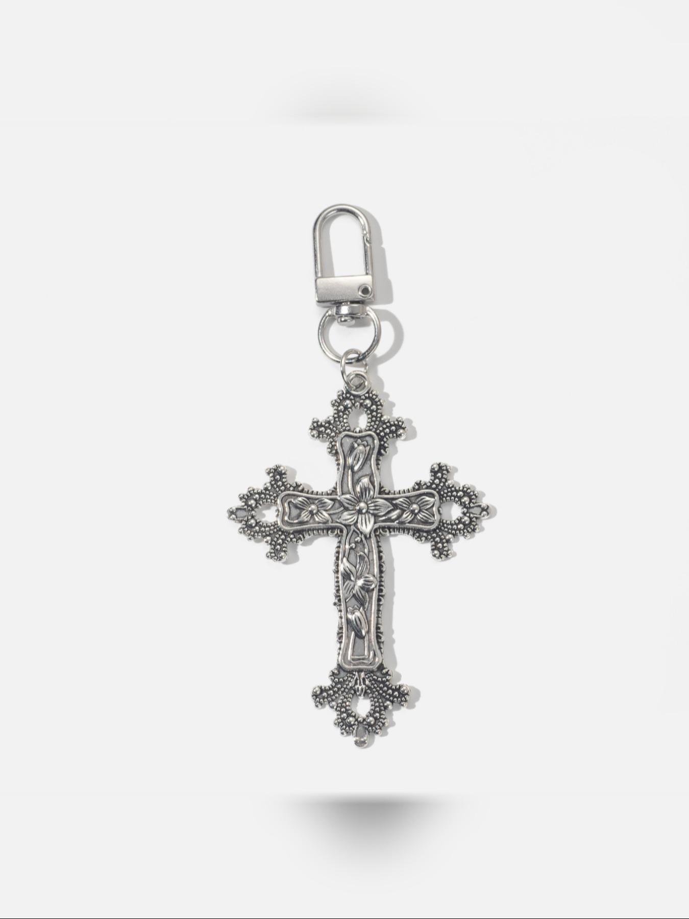 Cross Keychain Pendant, European and American Fashion Accessory, High Street Couple Matching Jewelry, Unique Bag Charm, All Seasons Elegant Style