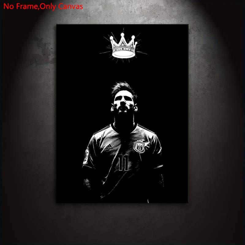 1 piece/set frameless canvas painting print poster, Canvas prints, minimalist style art, Lionel Messi, King of Football, a perfect gift for sports culture enthusiasts, ideal gift for bedroom, living room, kitchen, mural, wall decoration, room decoration