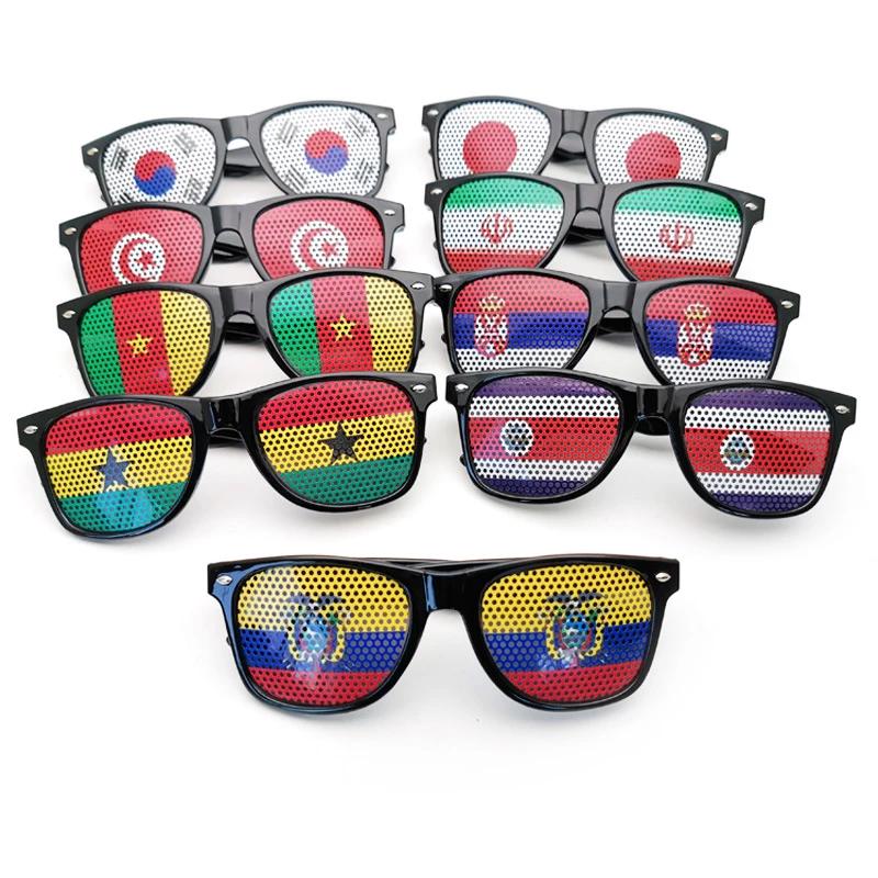 New Unisex Black Frame 42 Countries Flag Sun Glasses Decorative Spectacles Eyeglasses Frames for Party Women Men Sunglasses