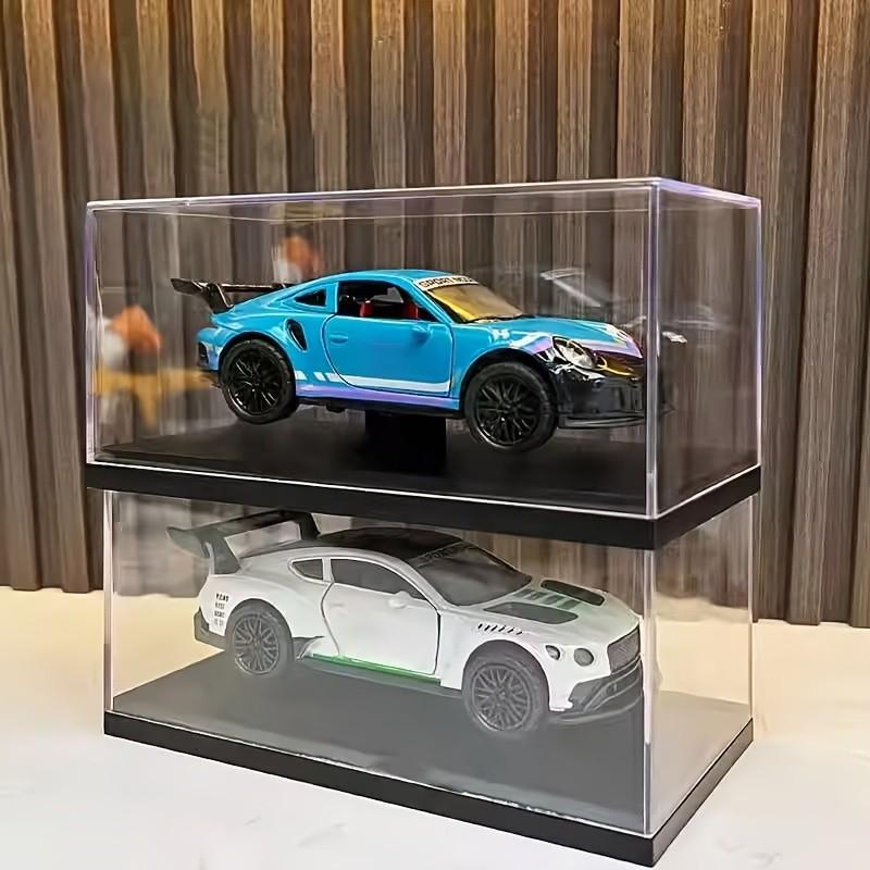 4 Transparent Dust-Proof Acrylic Display Boxes, / Base Options, 4.17x1.87x1.87 Inches, Ideal for 1:64 Scale Models, Collectibles, Toy Storage