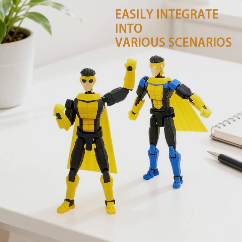 3D Printed Articulated Invincible Mark Action Figure Multi-Jointed Movable Model Collectible Toy Striped Design 13cm