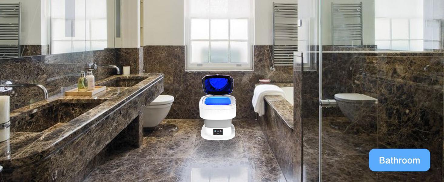 Portable mini washing machine, equipped with an intelligent pulse device and hand-washing simulation function, can be used for single-person washing. Suitable for business trips and travel.