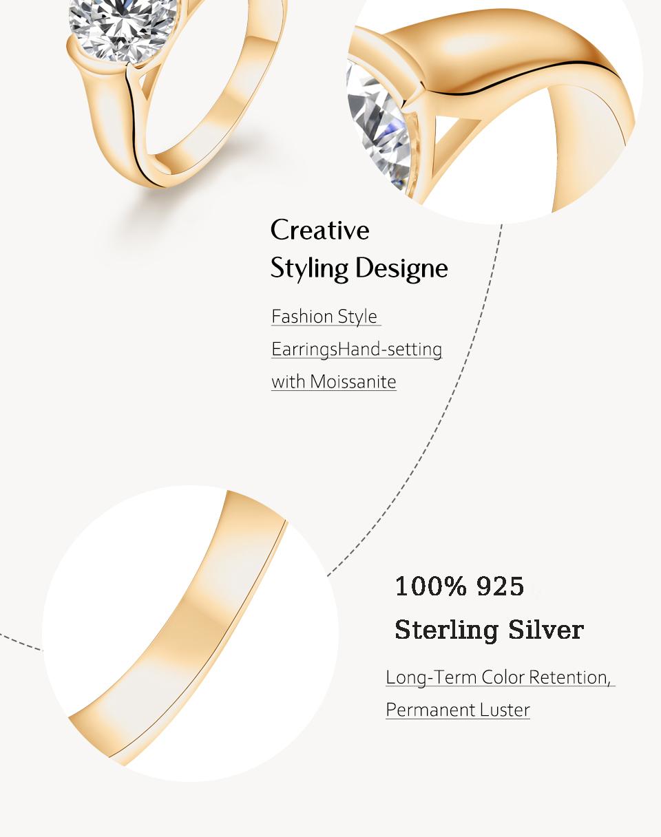 Classic Ronud Cut 3.0ct-2.0ct Synthetic Moissanite Ring for Women 925 Sterling Slver Engagement Wedding Fine Jewelry Gift R113 SpringStatements