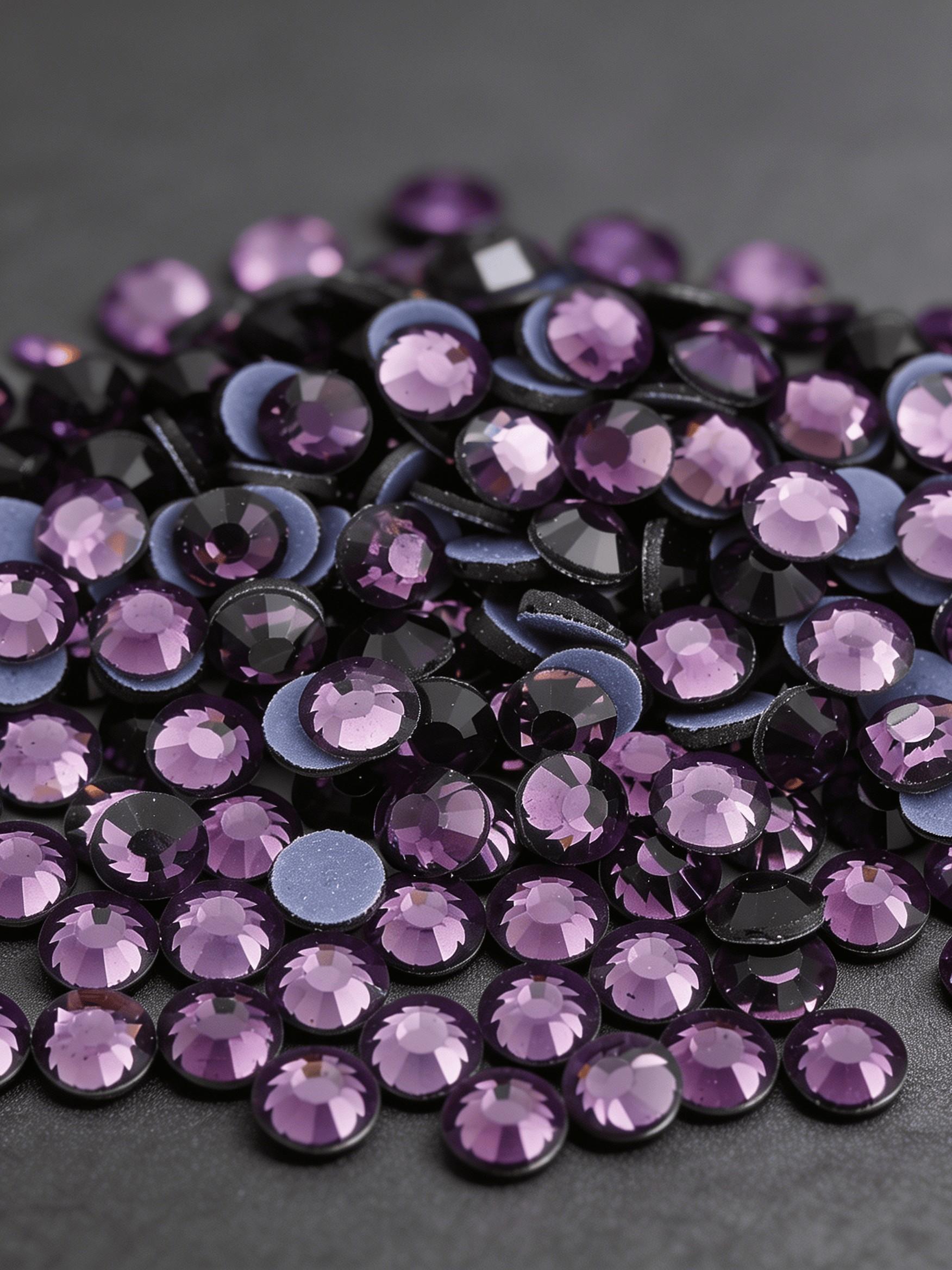 Grape Heat Press Flat Back Crystal Rhinestones, 2880 Pieces, Artistic Embellishments, Ideal for DIY Crafts and Gifts