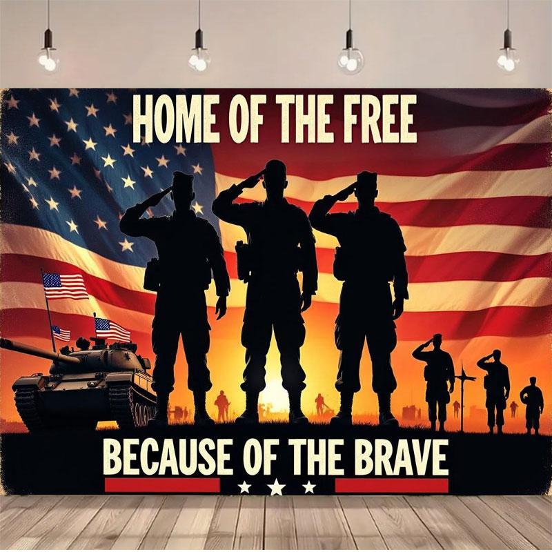 2D Flat US Army Banner Polyester Indoor Outdoor Birthday Christmas Home Decor Party Decoration No Power Needed Holiday Celebration wall tapestry hanging