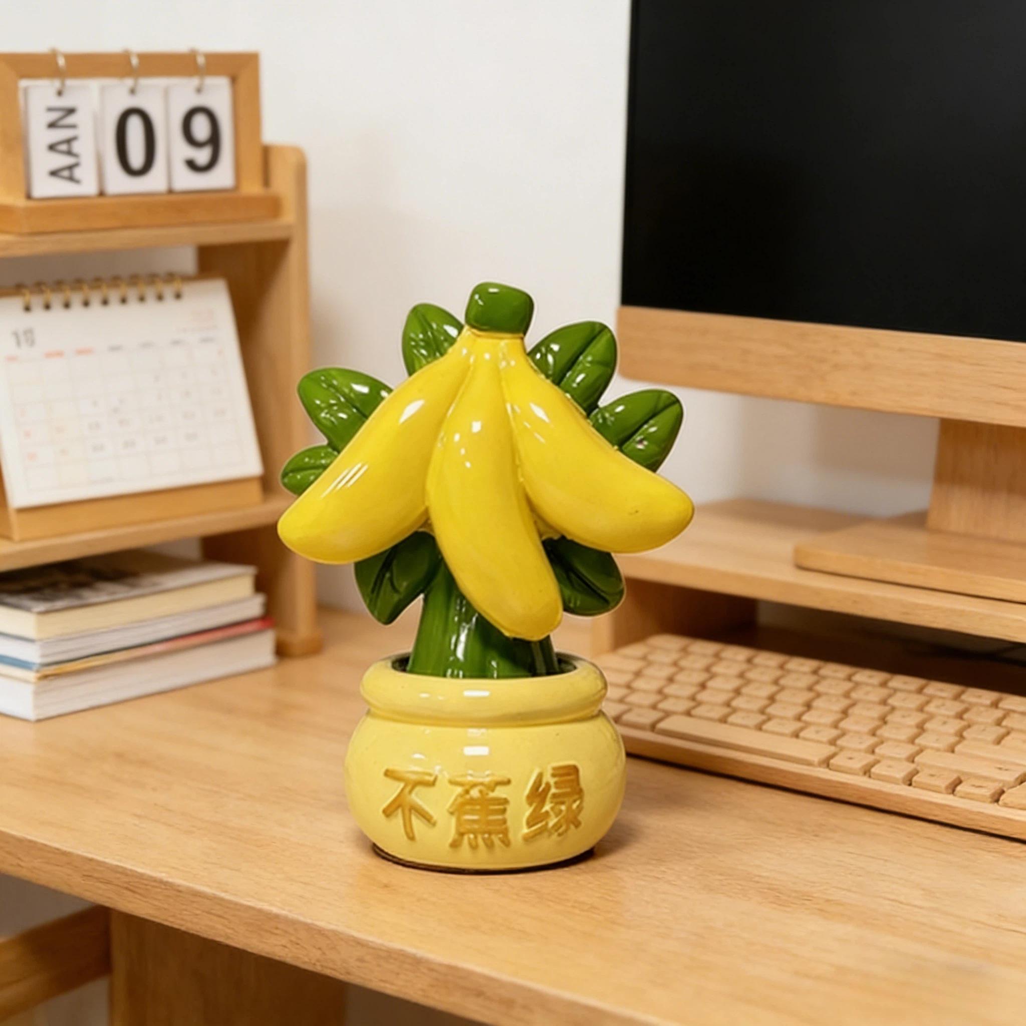 Trendy Banana Resin Statue, Cartoon Cute Healing Style, Smooth Fine Non-Fading, Stress Relief Gift, Birthday, Moving in Present