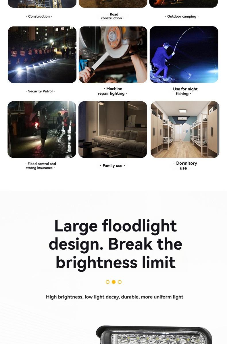 High Brightness LED Work Light Compatible with Makita & Dayi Lithium Batteries, Super Bright Outdoor Floodlight, Portable Emergency Job Site Lamp for Construction Repair Camping, Waterproof Cordless LED Flashlight Tool Light