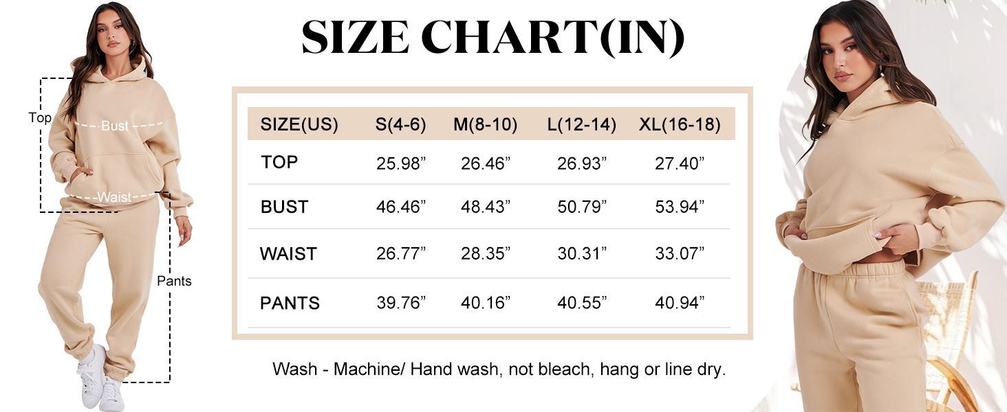 Womens 2 Piece Outfits Long Sleeve Hoodie Casual Oversized  Basic Cozy Jogger Sweatpants Y2K Comfortable Tracksuit Sweatsuit Set SpringStatements