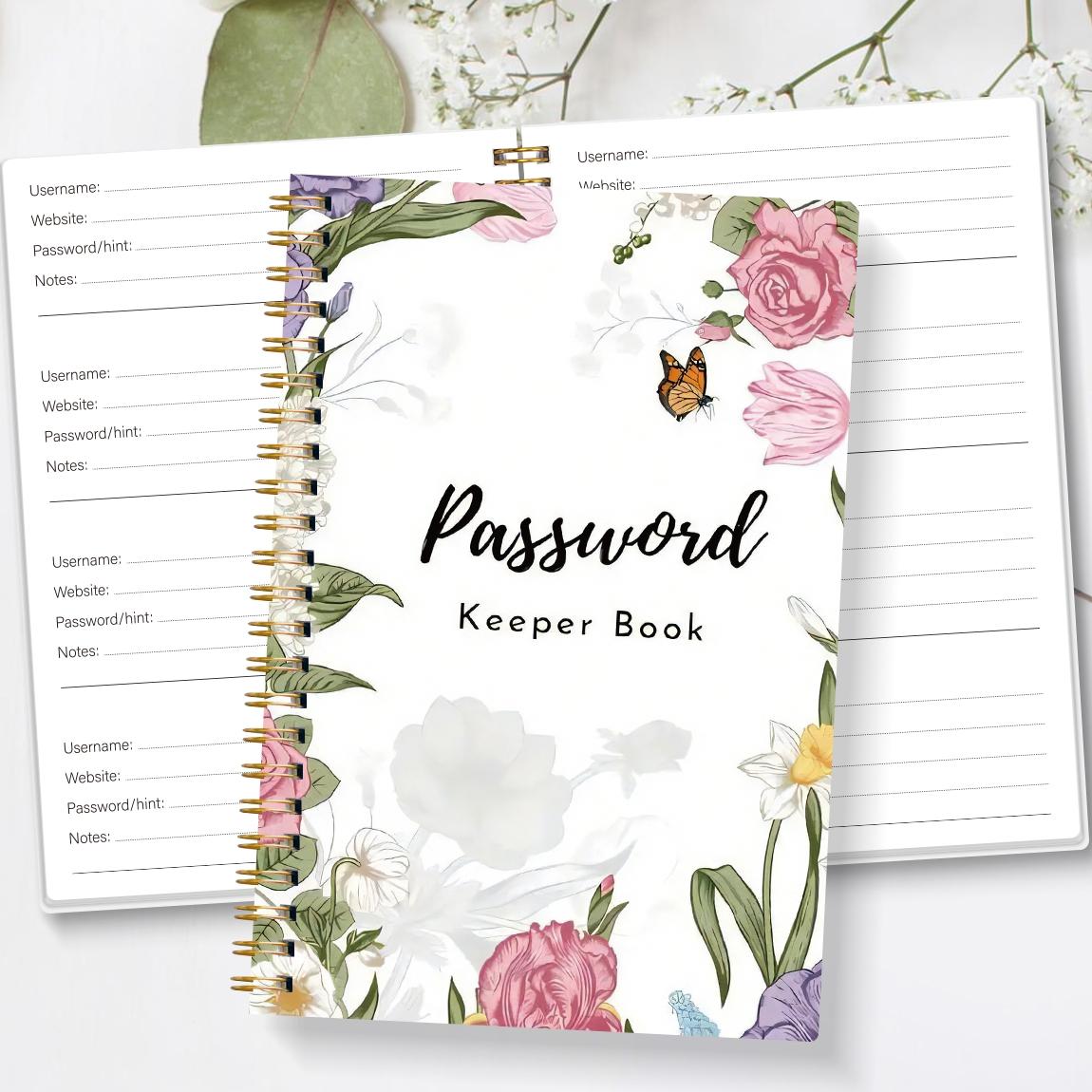 1pc Simple Password Book, Hardcover Spiral Notebook, Hardcover Journal, Minimalist Address Password Manager With Website Password Quick Access Password Storage Perfect For Home Office Internet Computer Logins, Great Holiday Gifts #GLOBAL PICKS