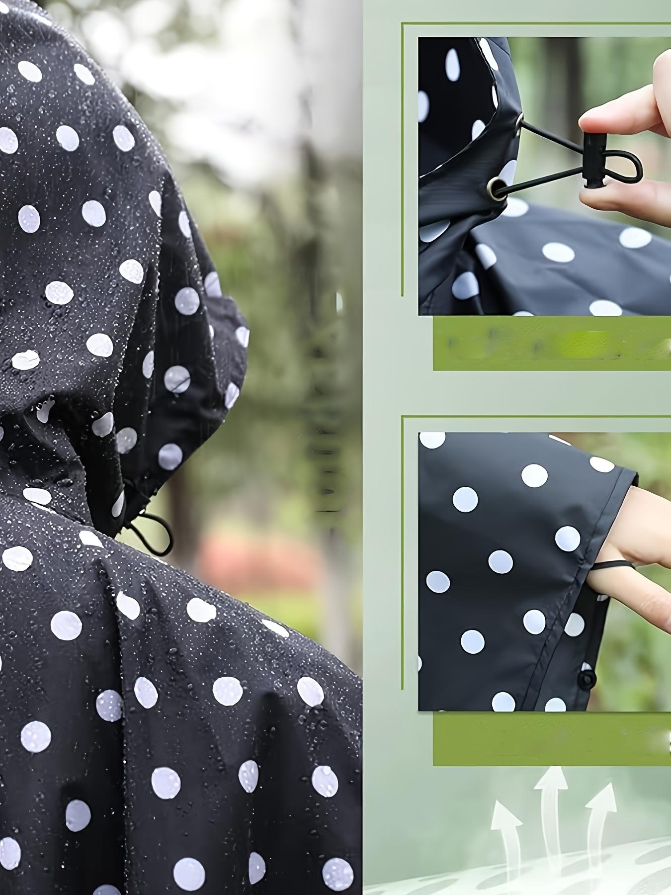 1pc Geometric Polyester Adult Hooded Poncho Raincoat - Lightweight Unisex Rain Cape with Zipper, Large Pockets, Suitable for Camping, Outdoor Travel