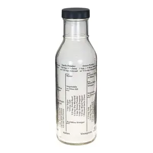 Kolder Salad Dressing Mixer Bottle with 8 Classic Recipes, Glass, 13-Ounce Capacity
