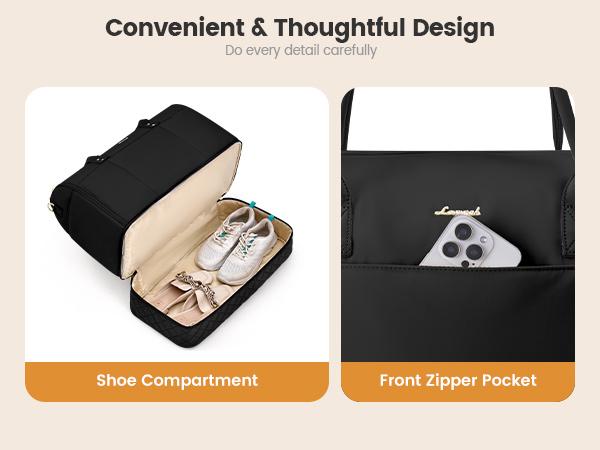 【Valentine's Day Gift】LOVEVOOK Hanging Suitcase Suit Bag for Women with Shoe Compartment and Toiletry Pouch, Convertible 2 in 1 Garment Bag, Waterproof Weekender Bag with Toiletry Bag, Carry On Travel Duffel Bag for Business Trip, Wedding