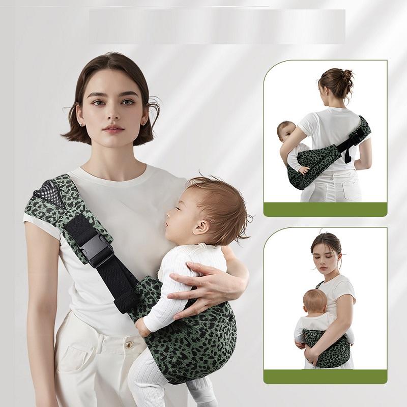 Baby Carrier Slung, Portable Lightweight Anti-Slip Bottom Seat, Leopard Print Design, Unisex Infant & Toddler Wear, Travel, 10-30 Lbs Capacity