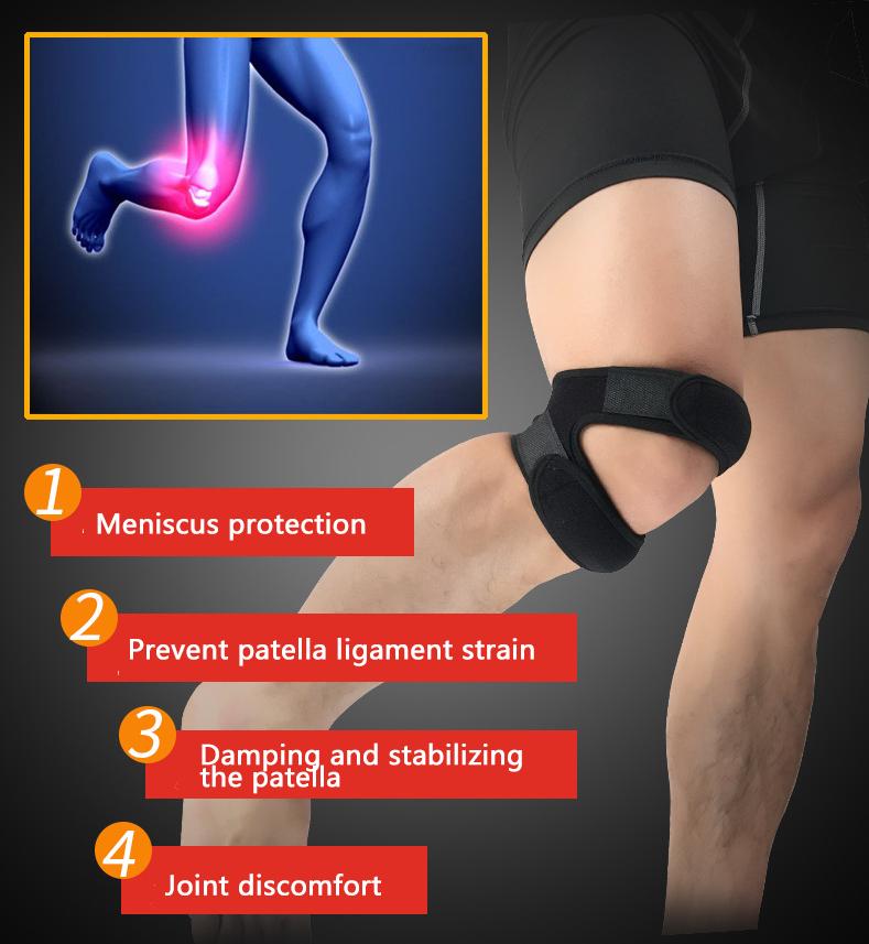 Athletic Knee Support Sleeves Adjustable Stabilizing Patellar Sleeve Non-Slip Compression Shock Absorption Meniscus Tear Knee Brace for Running Basketball Volleyball Cycling Mountaineering Athletics Men Women One Size Leg Protectors