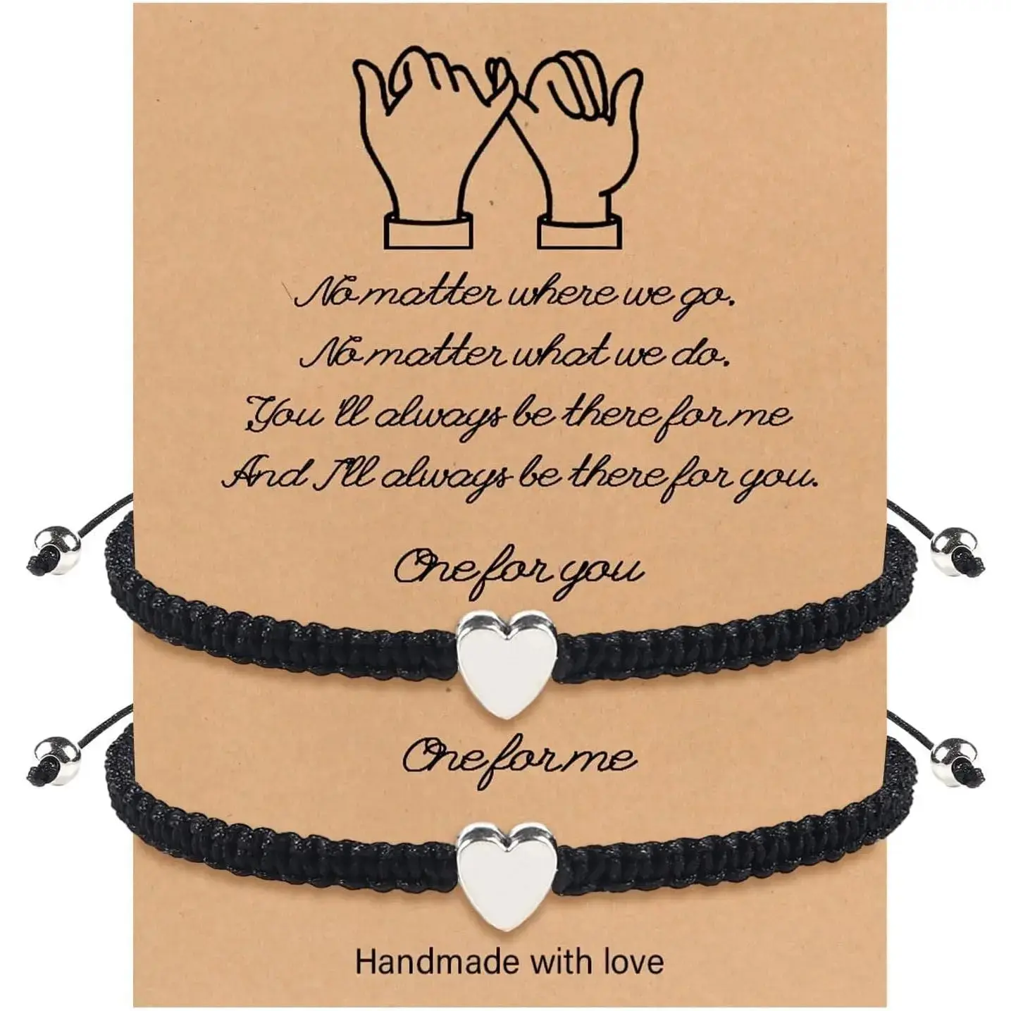 2 count Heart Beaded Matching Bracelets Adjustable Couple Friendships Bracelets Long Distance Bracelets for Girlfriend Boyfriend Valentines  Gifts