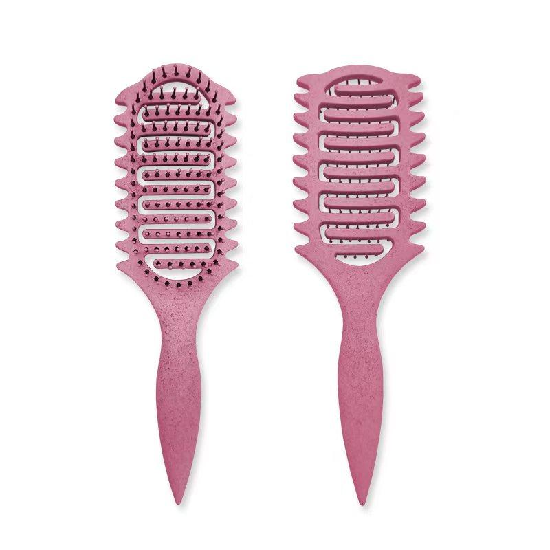 Vented Curl-Defining Brush, Curl Styling Brush, Curly Hair Detangler Brush for Curly, Wavy & Coily Hair, Airflow Comb for Fast Drying, Curl-Enhancing & Edge Lift, Detangling Brush for Wet & Dry Hair, Ideal for Travel, Home and Salon