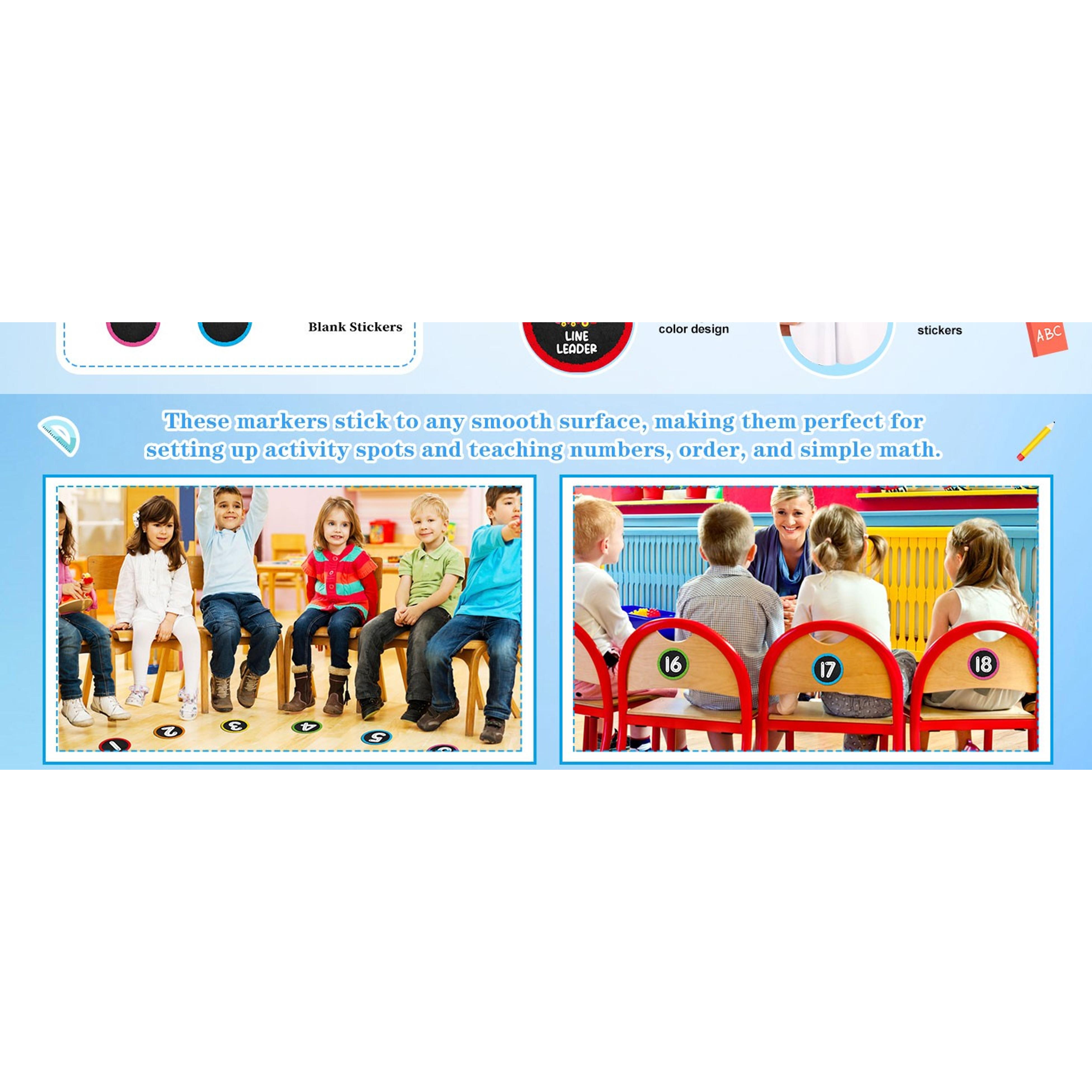 Line Up Spots for Classroom Floor Number Stickers Vinyl Decals 36 Pcs