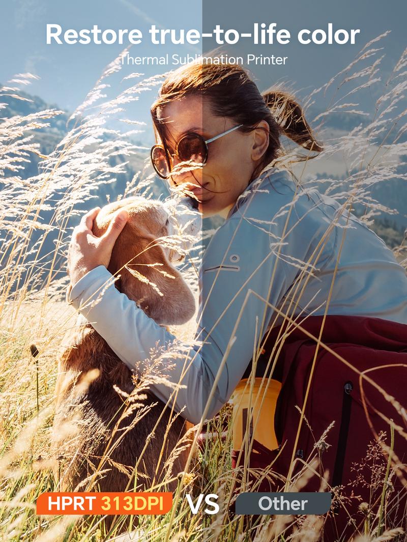 HPRT MT53 Mini Photo Printer, 2x3" Self-Adhesive Instant Color Photos, Wireless Bluetooth Sticker Printer for iPhone & Android, Valentine's Day Gift