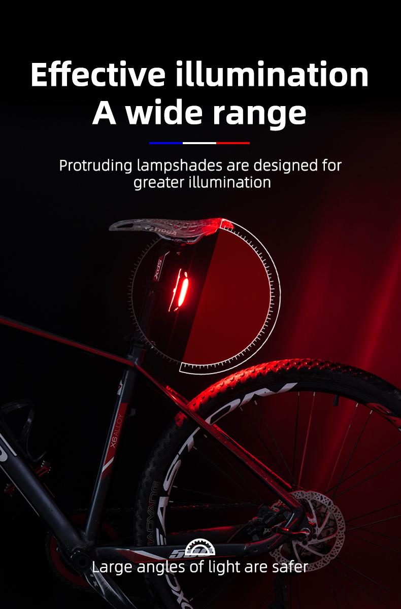 ROCKBROS Bike Tail Light USB Rechargeable LED Bike Rear Light 6 Modes IPX4 Bike Taillight for Night Riding