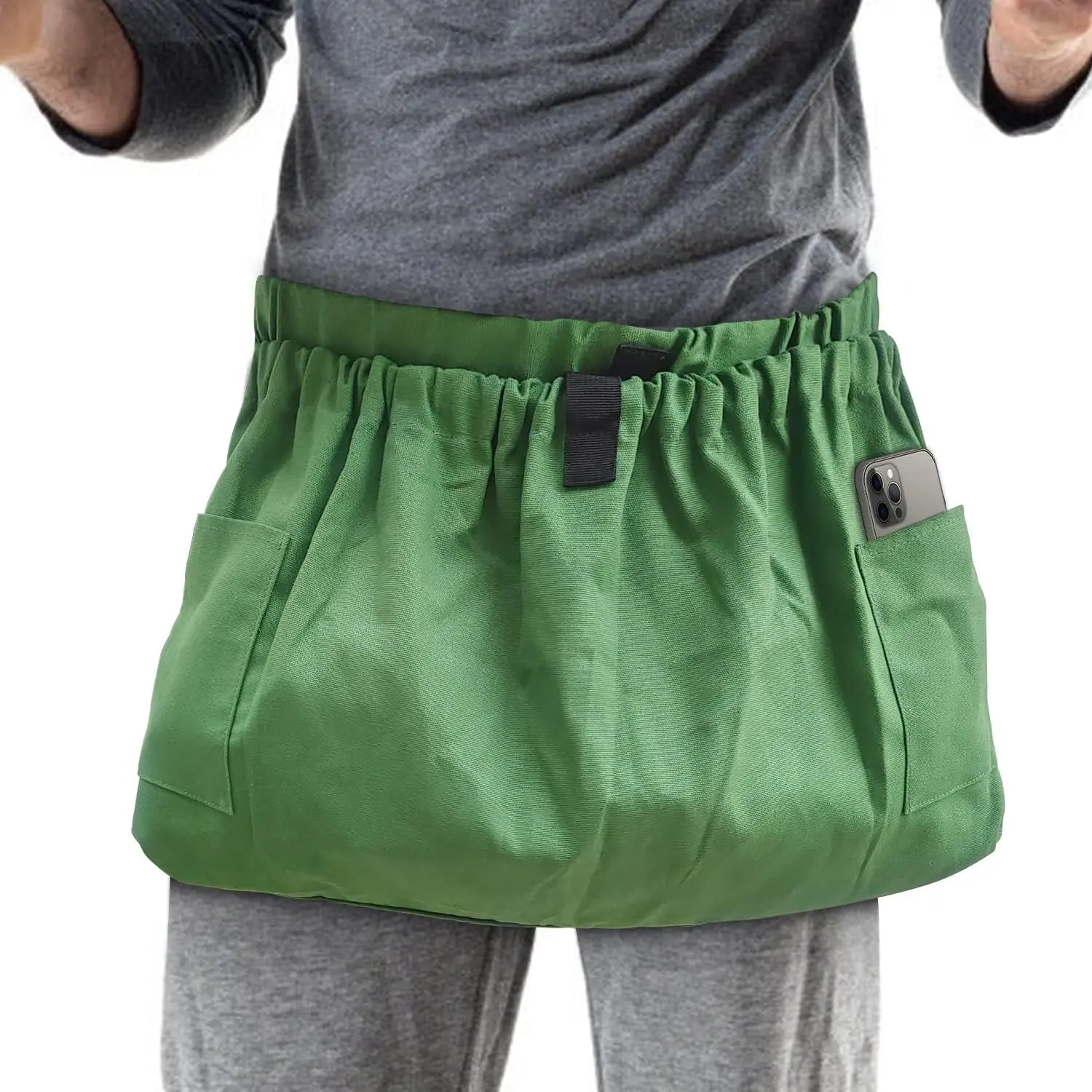 Gardening Apron with Pockets, Garden Harvest Apron, Perfect for Weeding, Vegetables, Fruits, Berry Picking, Gathering Eggs Herb, Garden Tool Organizer Waist Belt for Gardeners Women Men