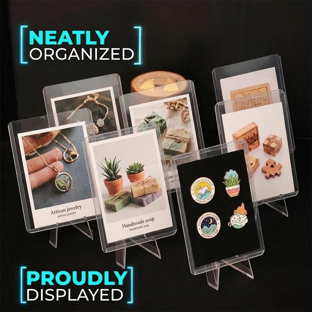 Acrylic Card Display Stand, 10pcs/set Transparent Card Display Racks, Card Storage Rack for PSA Graded Card, Trading Cards, Sports Cards, Desk Accessory, Desk Organizer, Card Holder, Office Desk Accessories, Desk Organizer Tidy, Table Organizers 20pcs