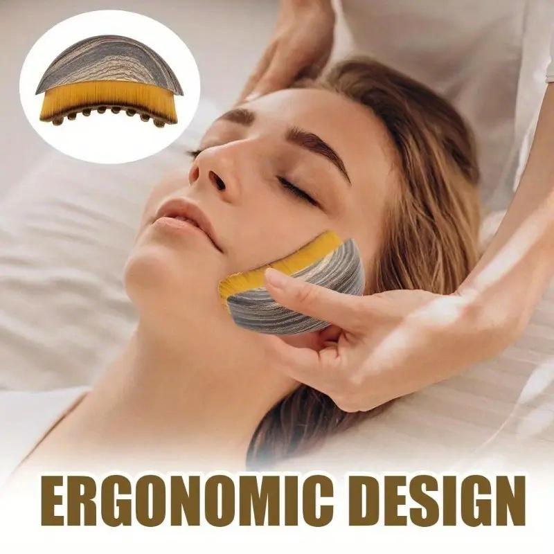 Lymphatic Contour Face Brush for Jawline & Chin Sculpting - Dry Brushing Massager for Lymphatic Drainage & Facial Fatigue Relief, Eronomically Designed to Fit The Skin Precisely (1PCS) Beauty Roller contour face brush Daily