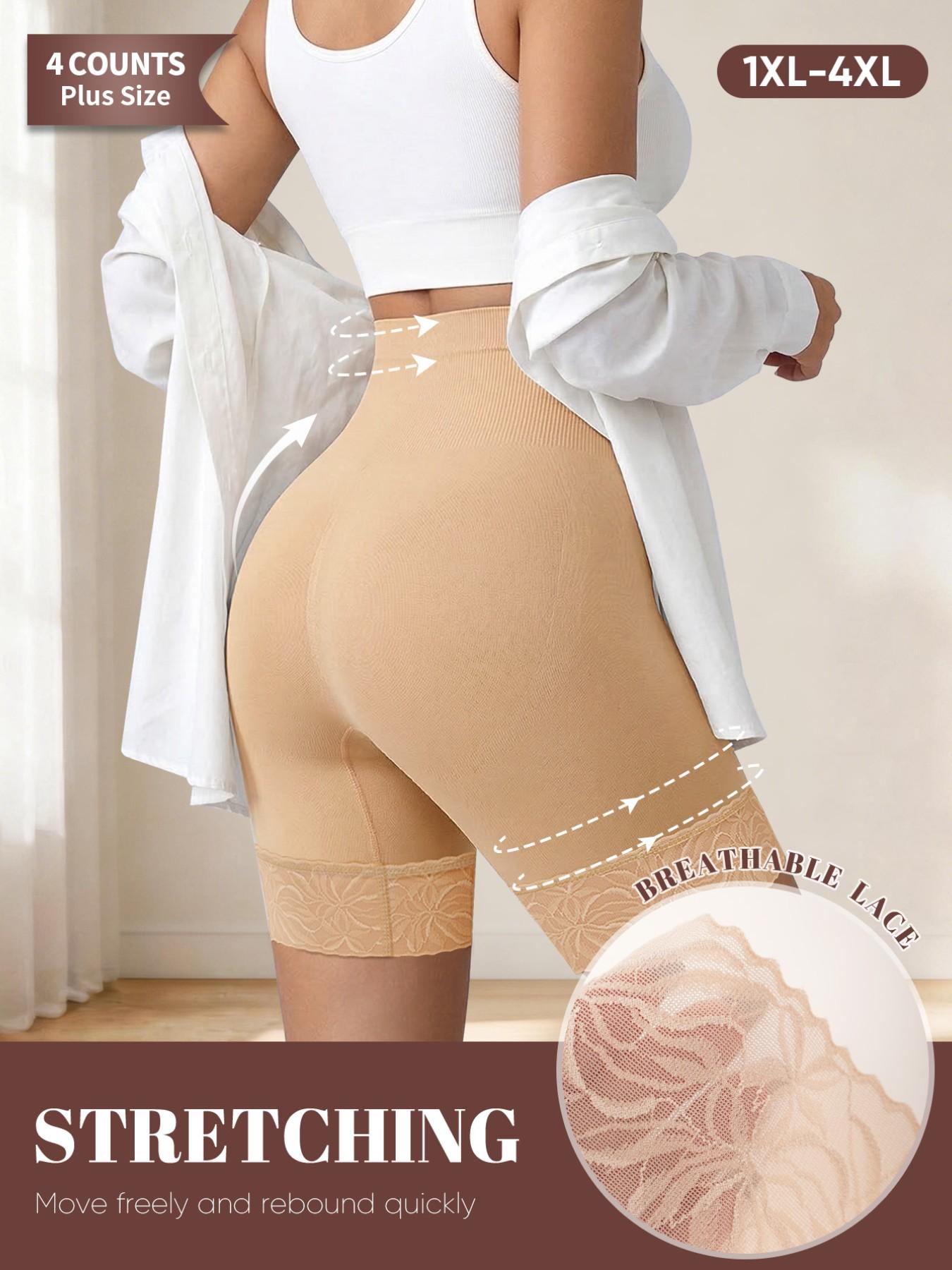 Women's Plus Size High Waist Shapewear Pants, Breathable Soft Lace Trim, 1xl-4xl, Comfortable and Stylish, All Seasons