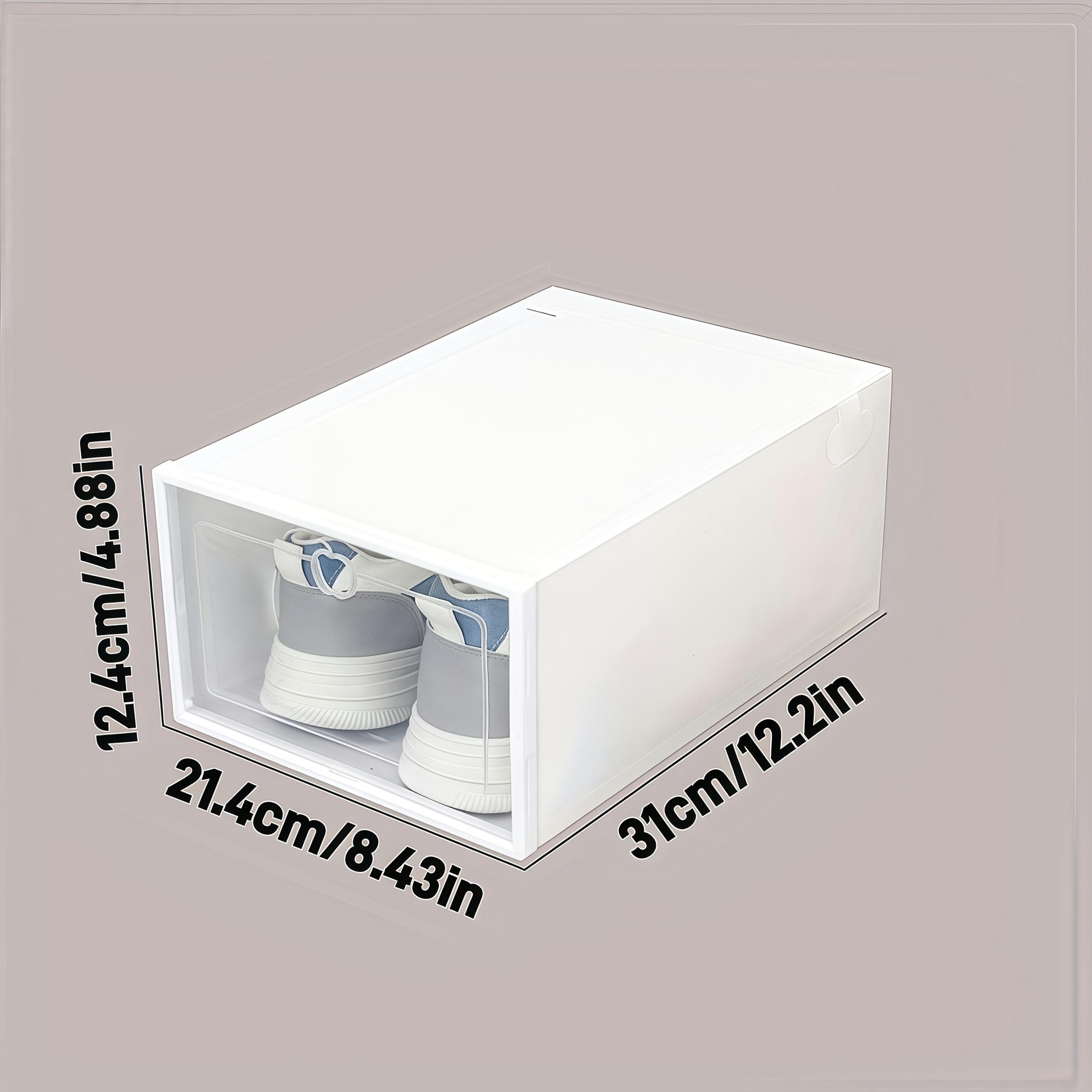 12 Pcs Clear Shoe Boxes, Space-Saving Shoe Organizer, Foldable & Stackable Storage Containers, Dustproof Transparent Shoe Organizers with Dividers for Shoe Store, Dorm, Bedroom, Home, Entryway, Closet Organization, Easy Storage & Portable