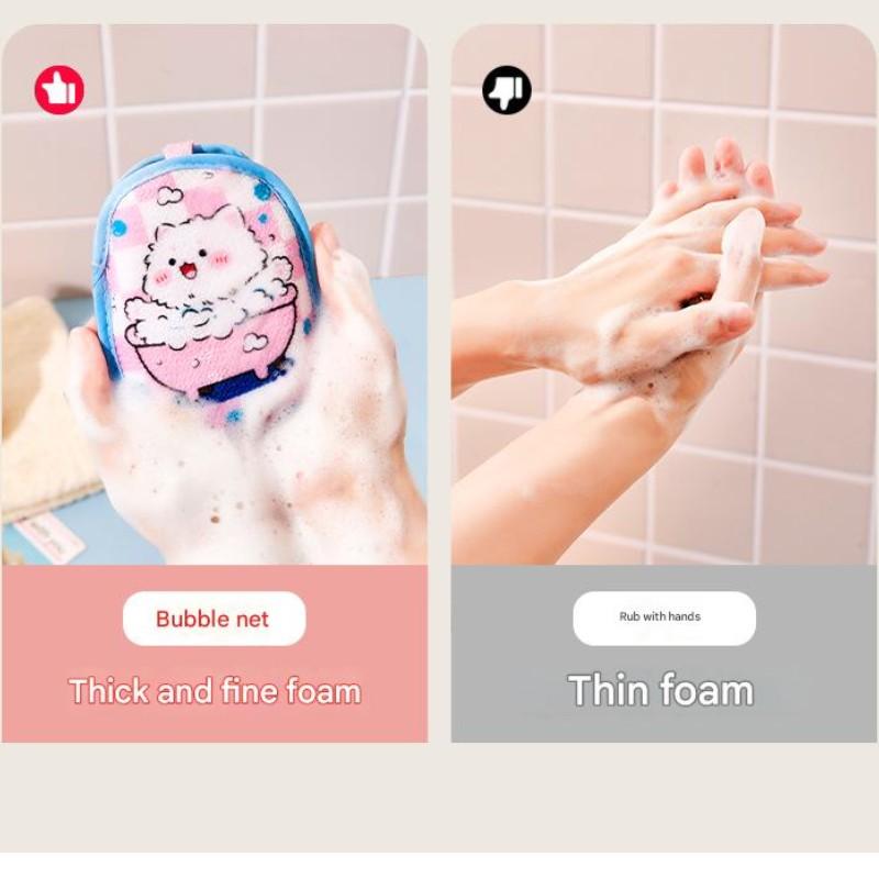Double-Sided Soap Luffa Sponge, Bubble Net for Soap and Shower Gel, Face Washing and Body Scrubbing, Essential Bath Accessory