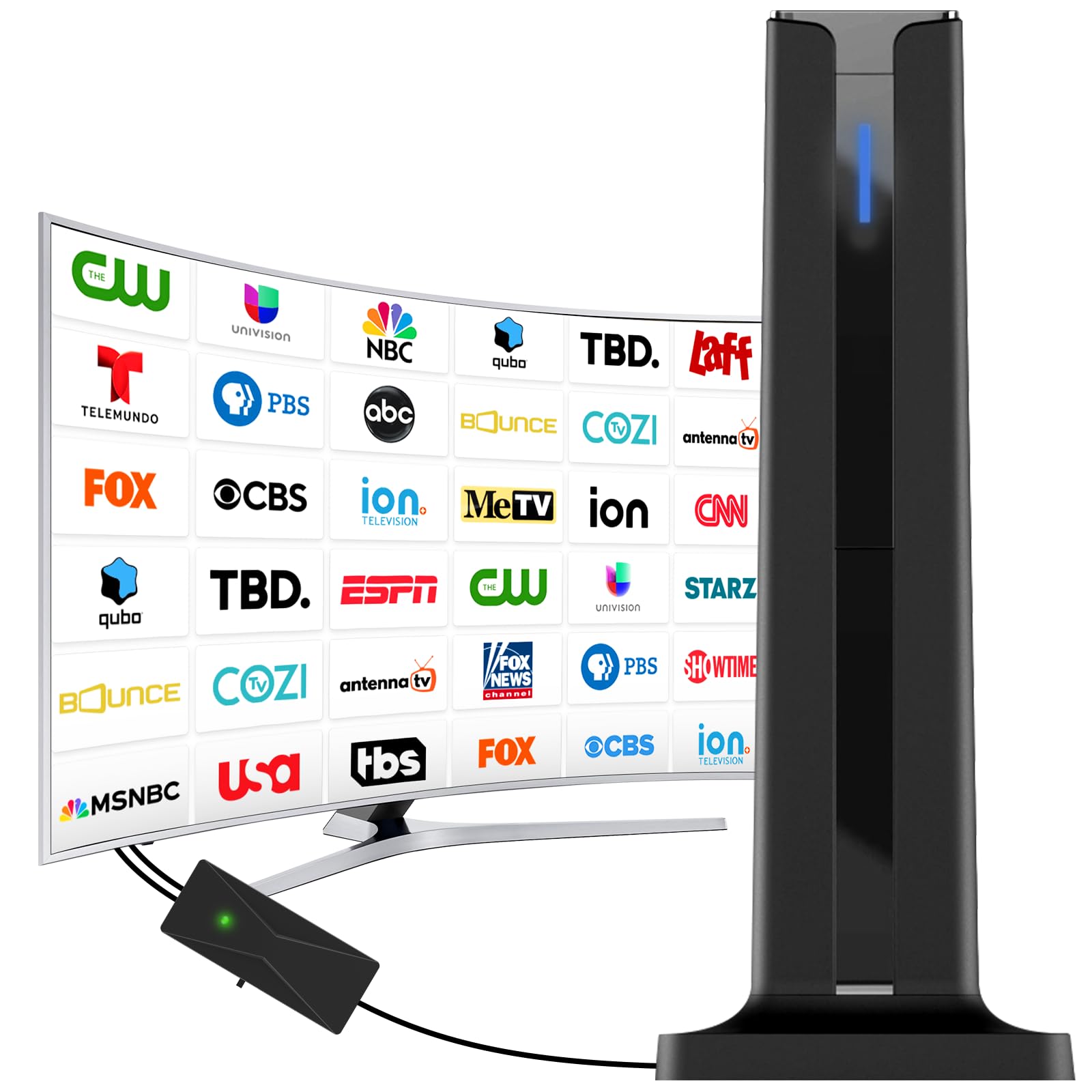 Digital TV Antenna for Smart TV Indoor,2026 TV Antenna with 3M Stick Base, 360°&Long Range Reception 4K HDTV Antenna for Local Channels, Easy Installation Antennas for 1080P TVs Without Cable antenna  fortv