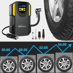 Nilight Tire Inflator Portable Air Compressor 12VDC Car Air Pump 150PSI Digital Tire Pressure Gauge Auto Shutoff Tire Pump for Car SUV Motorcycle Bicycle ATV Automotive  dealsforyoudays