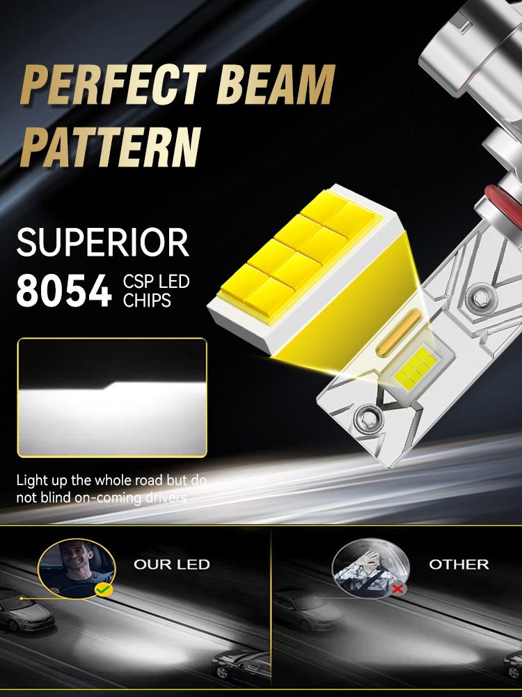 2Pcs 50000LM H7 H4 H1 H11 H8 H9 LED Headlight Bulbs Fanless 6000K White 9005 HB3 High Low Beam 9006 HB4 Vehicle Light Driving Lamp 12V